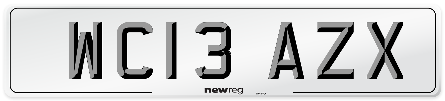 WC13 AZX Number Plate from New Reg